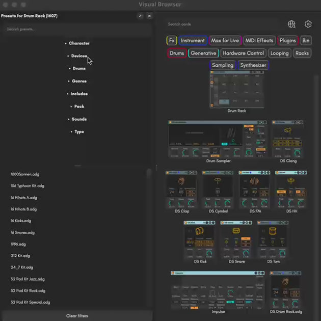 VisualBrowser3 By ElisabethHomeland Application for Ableton Live. 
