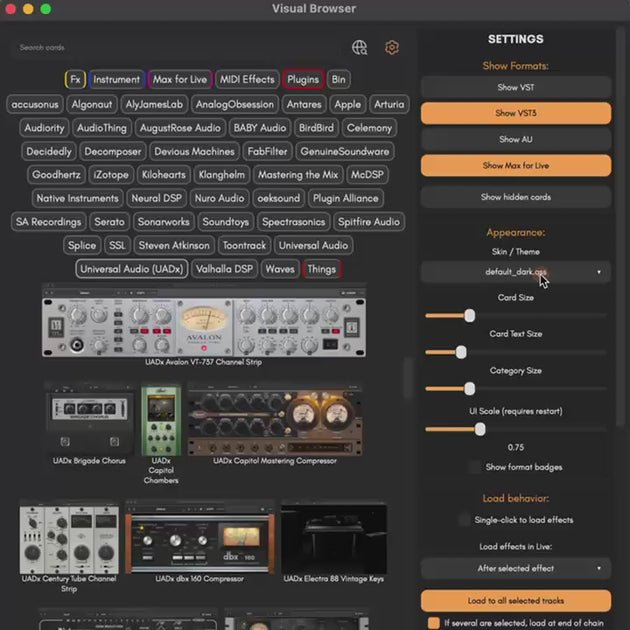 VisualBrowser3 By ElisabethHomeland Application for Ableton Live. 
